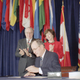 Then-president George Bush signs NAFTA. Photo: AP